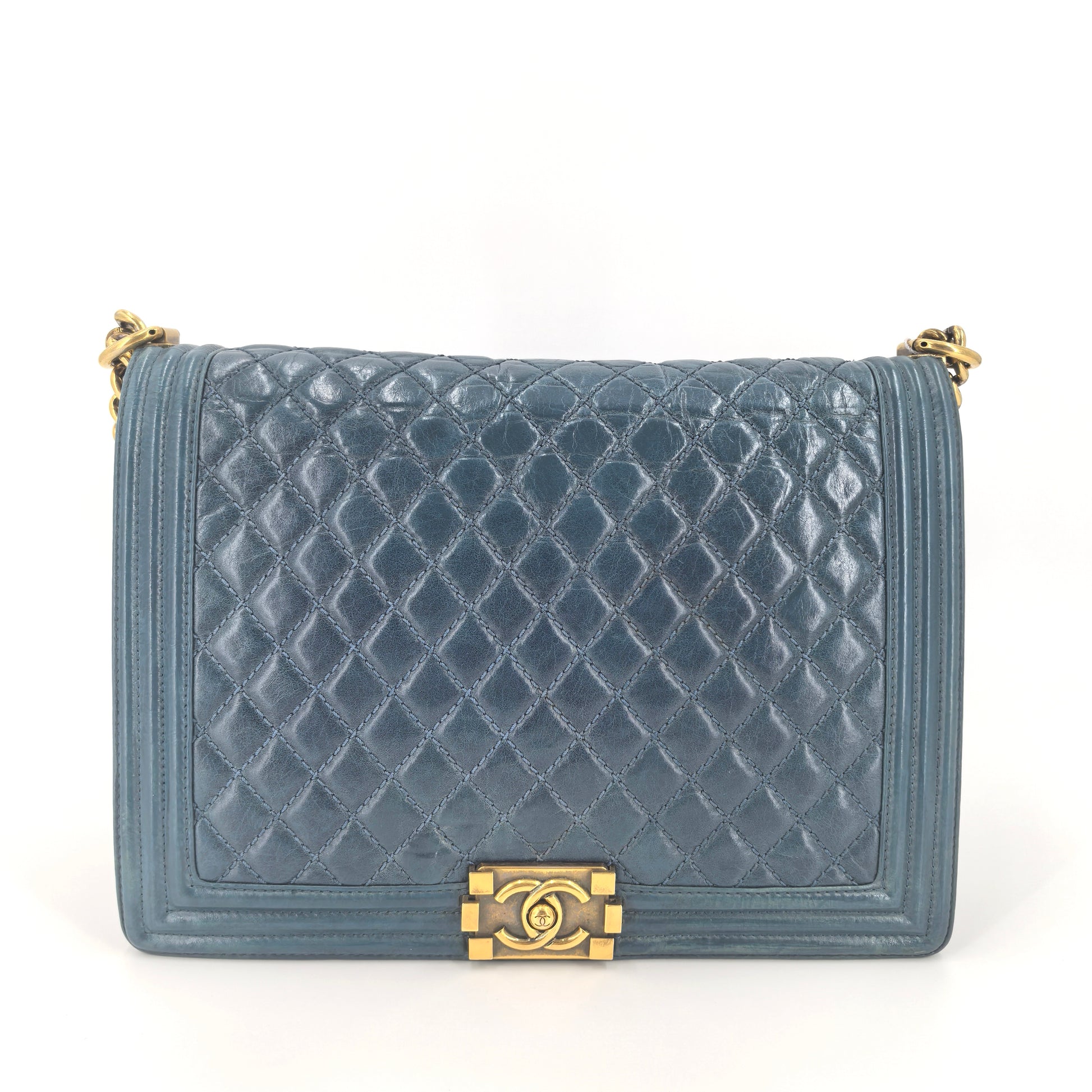 Chanel Blue Quilted XL Boy Bag