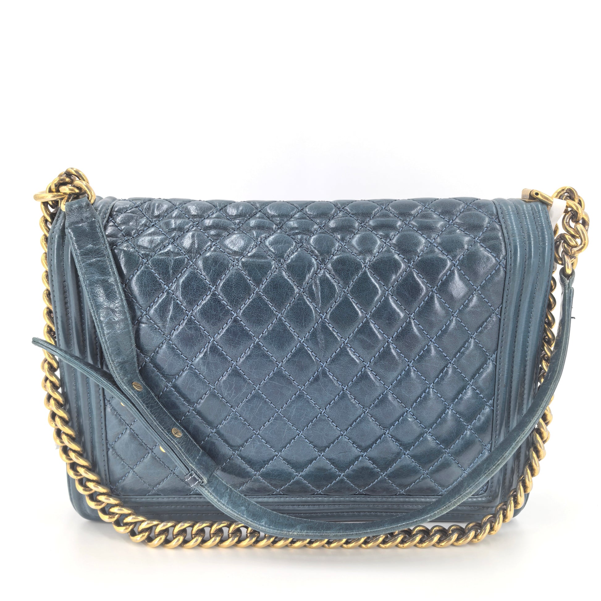 Chanel Blue Quilted XL Boy Bag