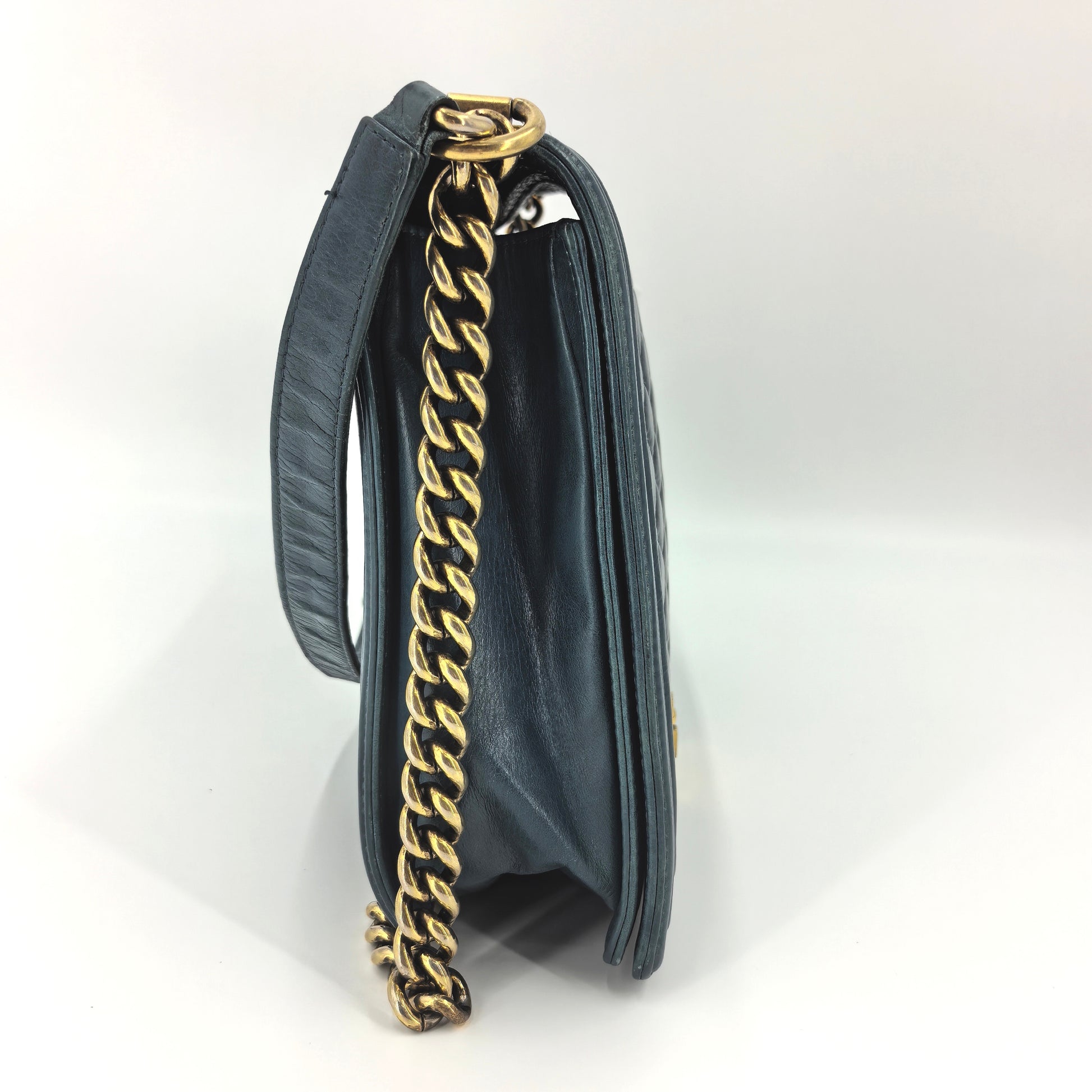 Chanel Blue Quilted XL Boy Bag