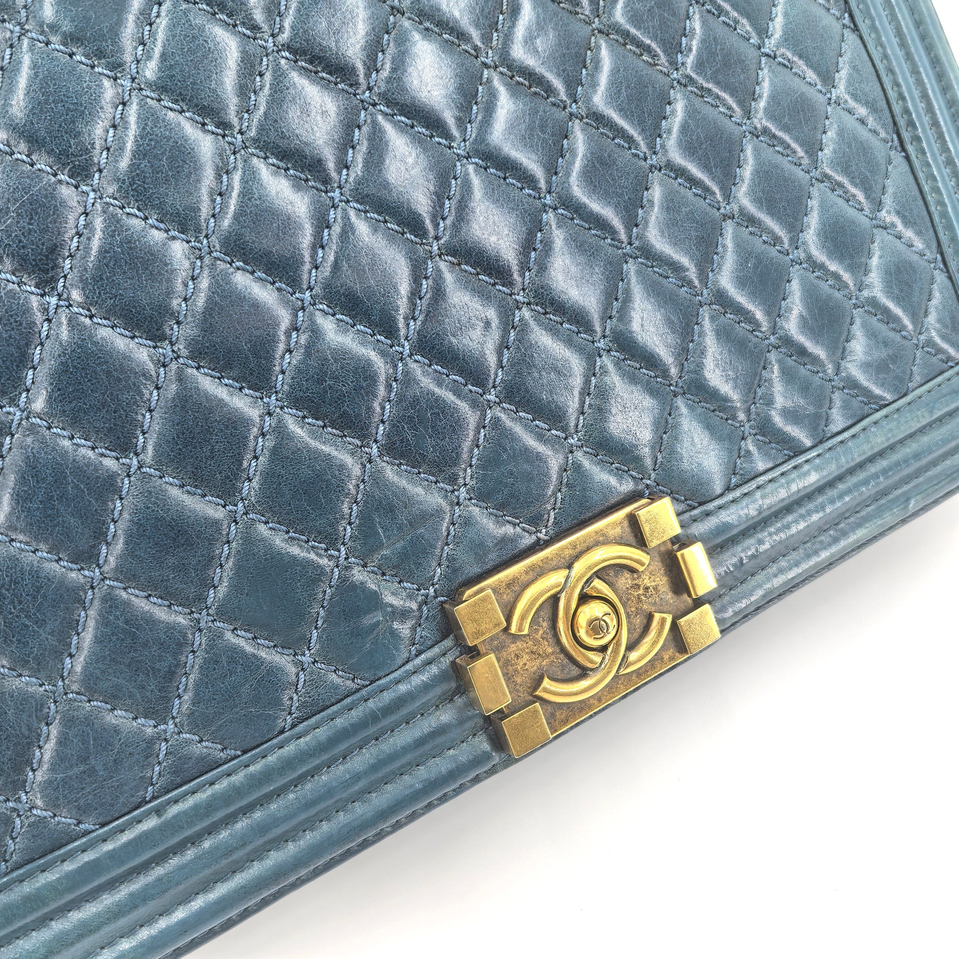 Chanel Blue Quilted XL Boy Bag