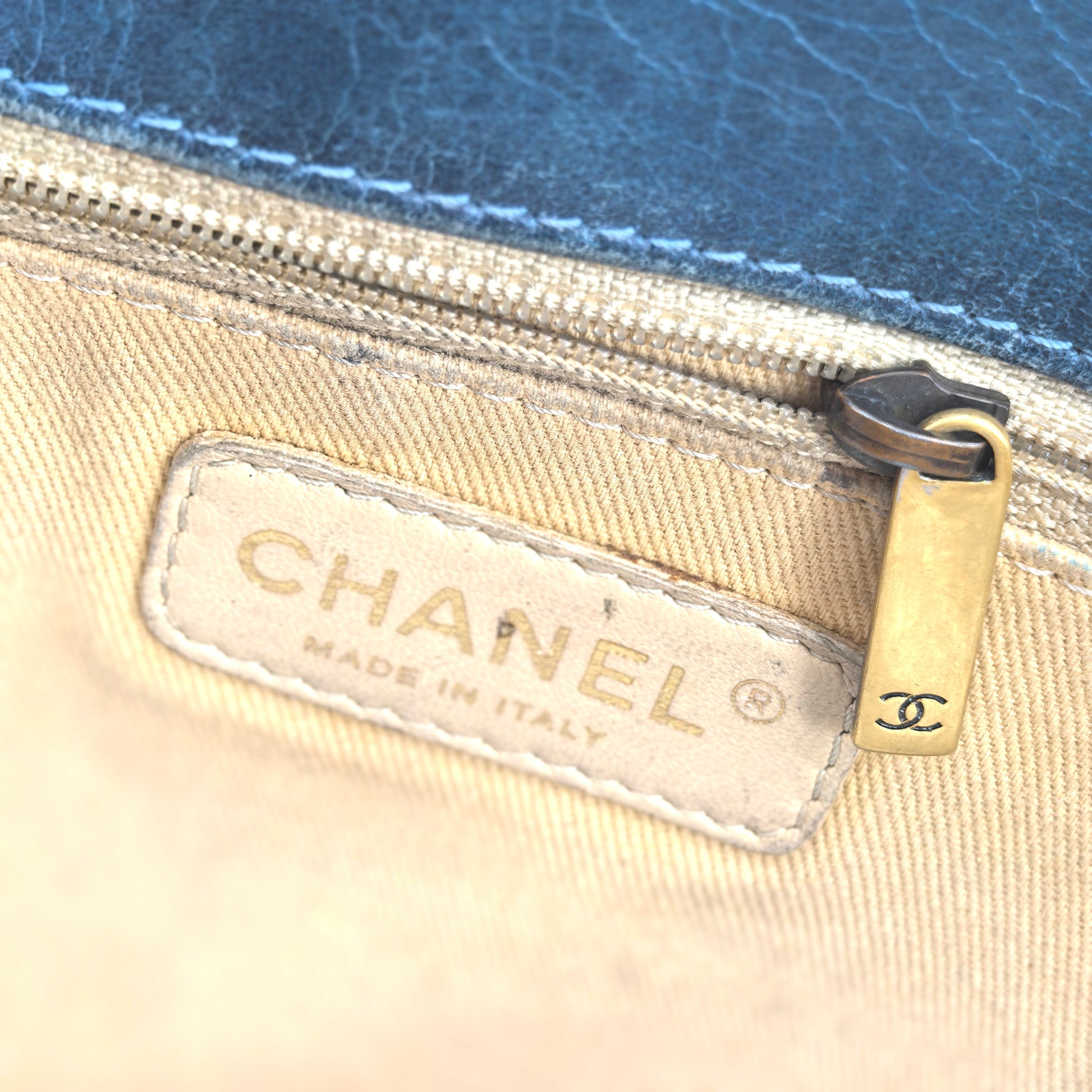 Chanel Blue Quilted XL Boy Bag