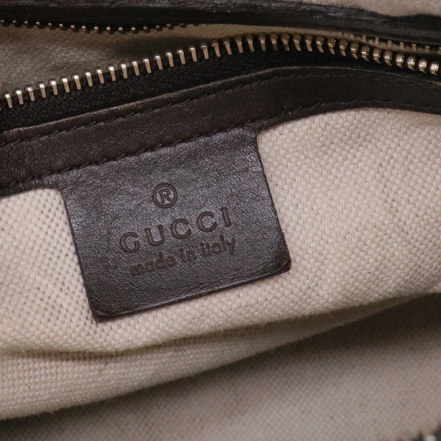 Brown/Beige GG Canvas Medium Vintage Web Boston Bag