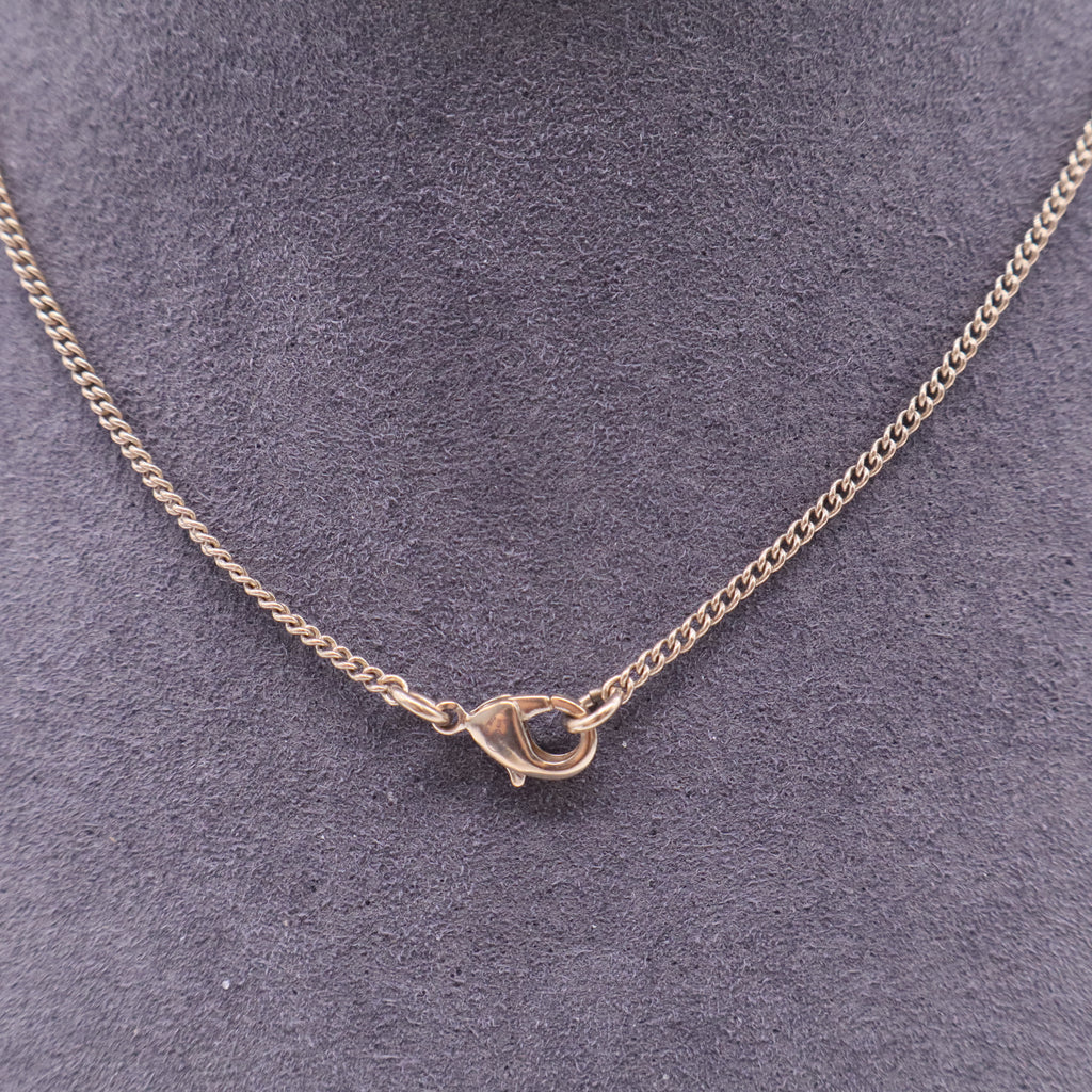 Pearl Pendant CC Chain Necklace Golden Metallic