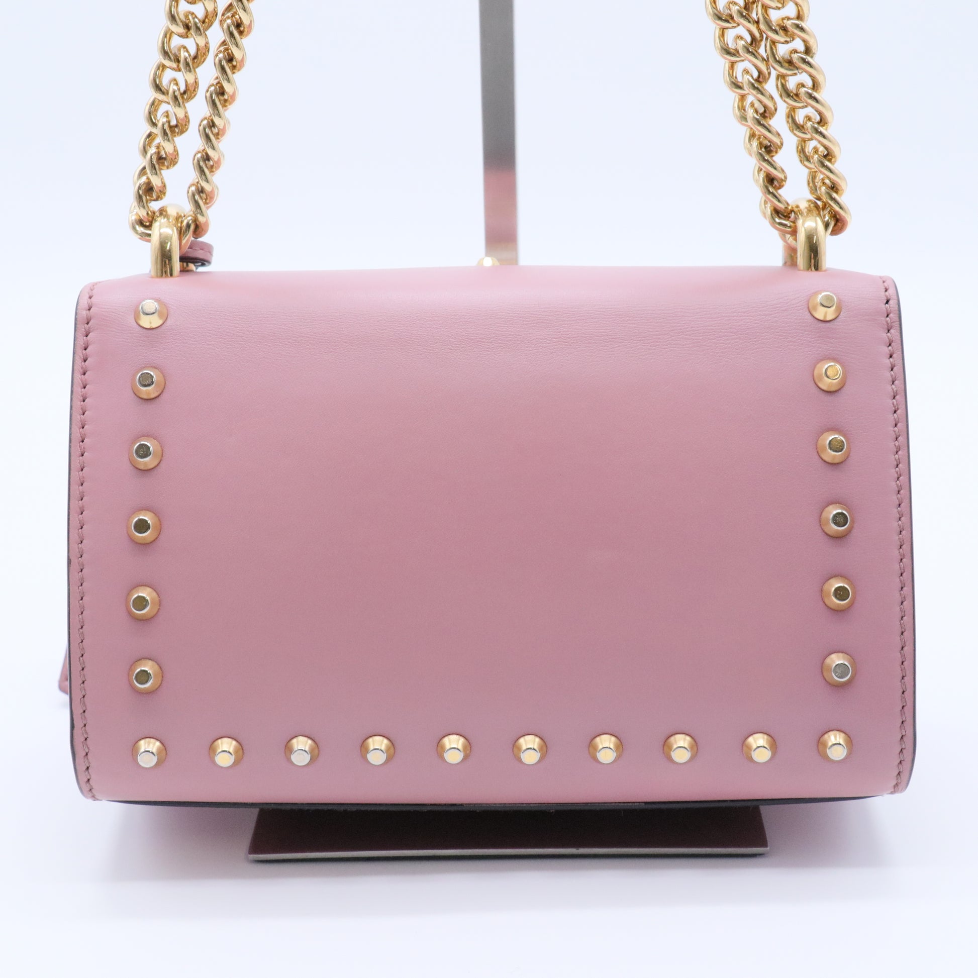Pearly Padlock Shoulder Bag Studded Leather Small