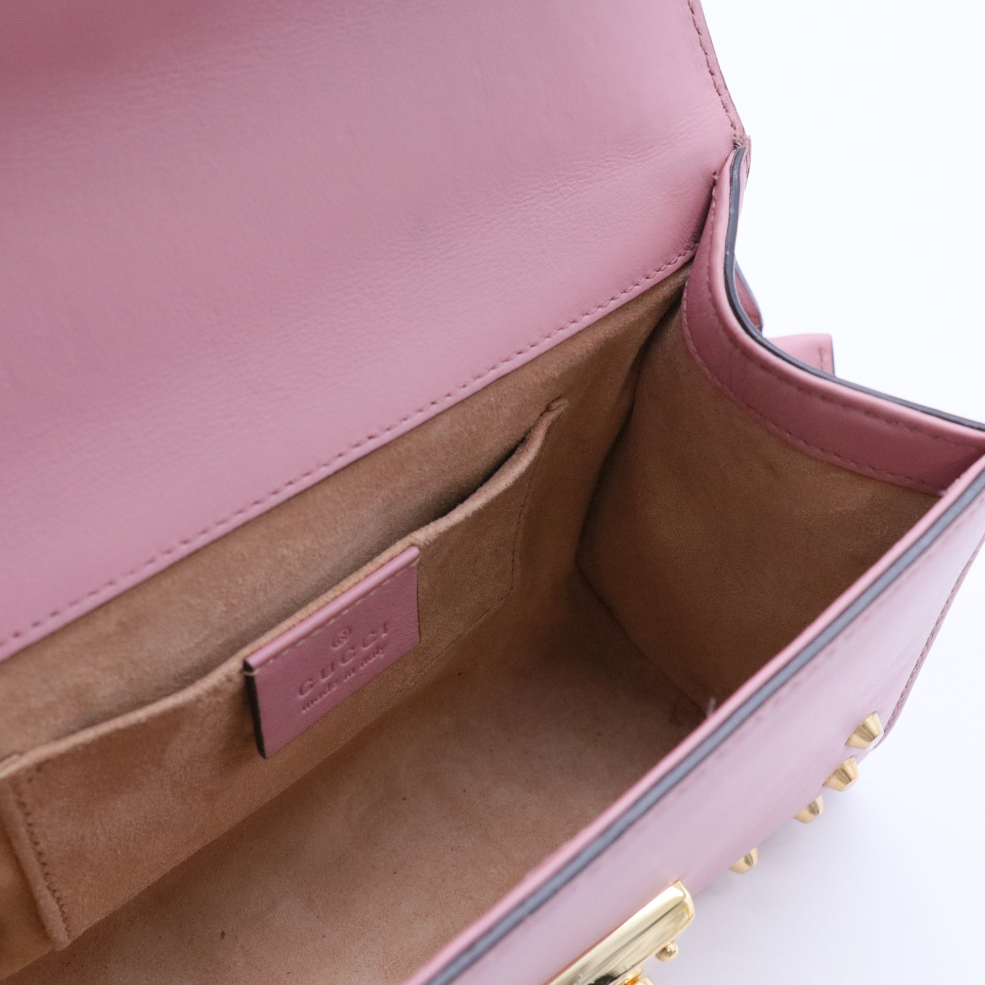 Pearly Padlock Shoulder Bag Studded Leather Small