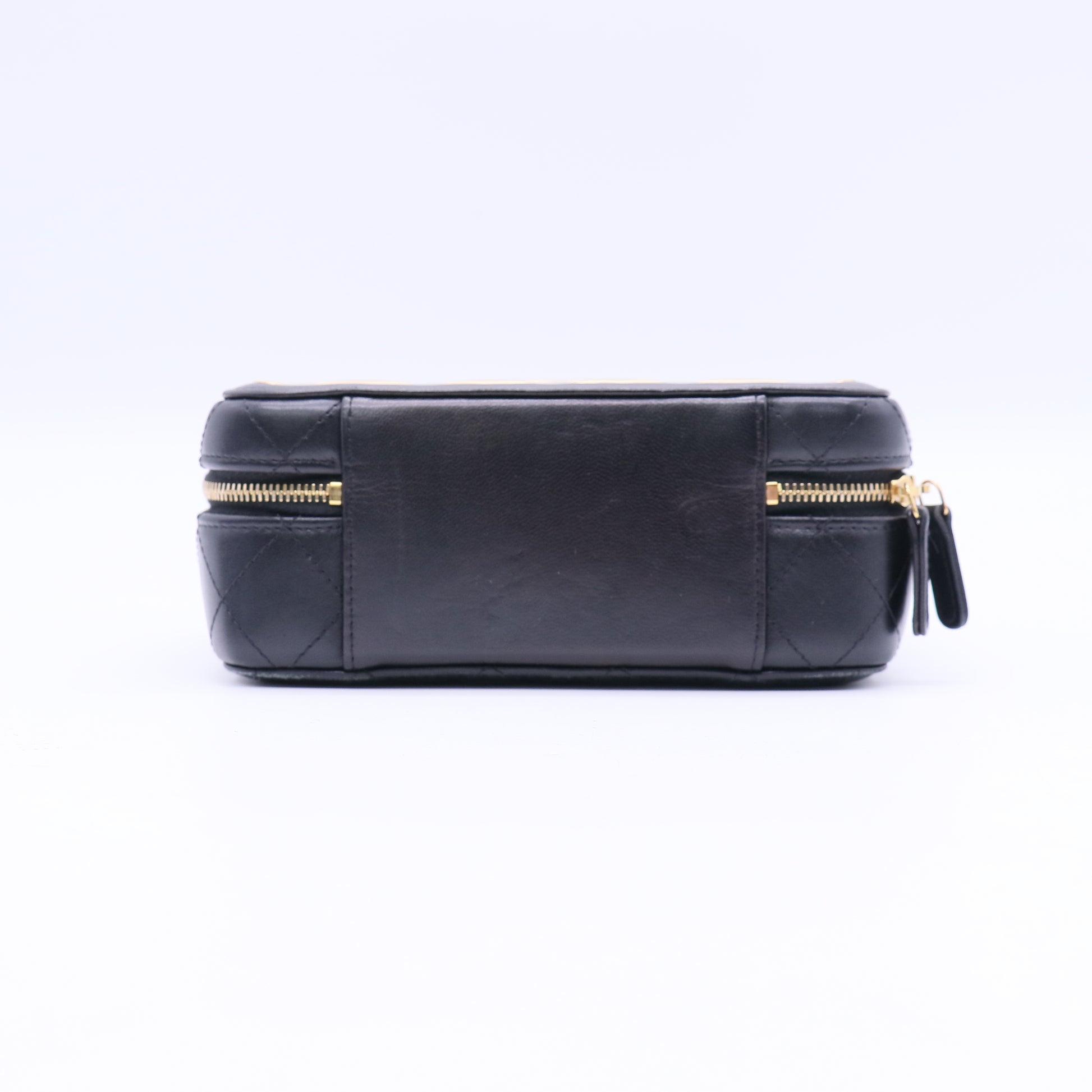 Golden Plate Vanity Case Quilted Metal and Lambskin Medium Twins LDJ3707