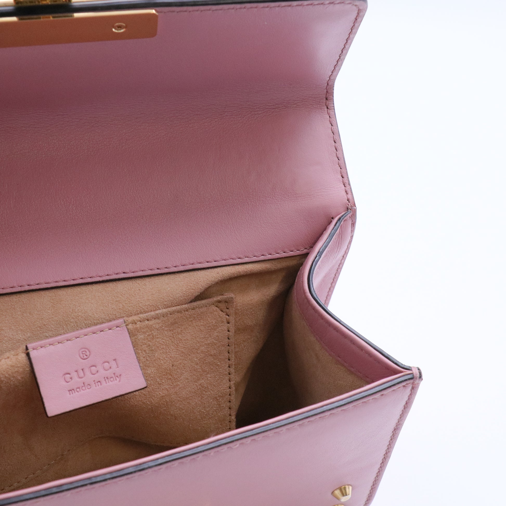 Pearly Padlock Shoulder Bag Studded Leather Small