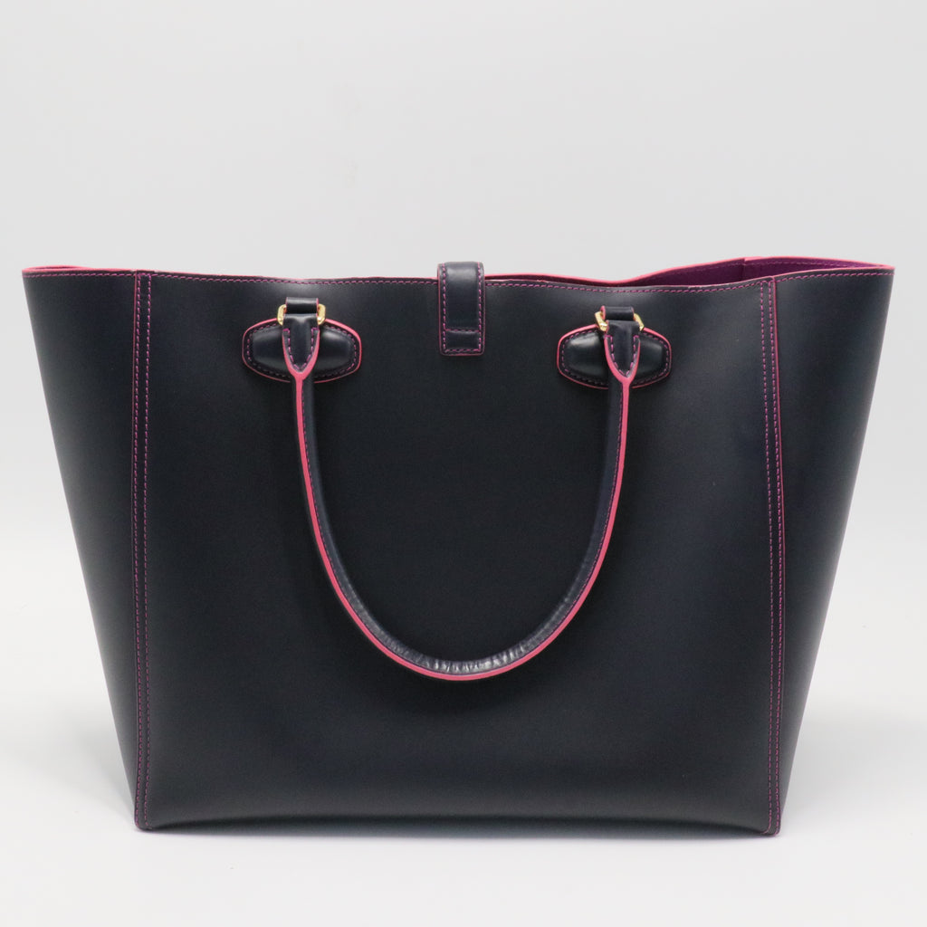 Tote Bag Navy Leather