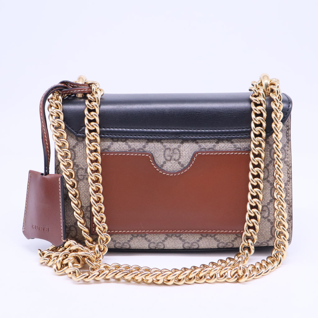 Padlock Shoulder Bag GG Coated Canvas and Leather Small B20474