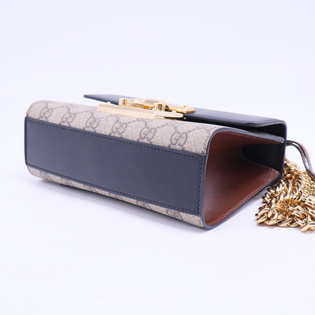 Padlock Shoulder Bag GG Coated Canvas and Leather Small B20474