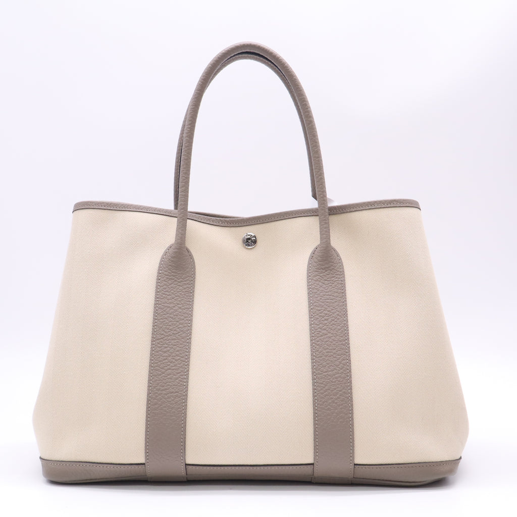 Hermès Garden Party 30 Bag (TPM size) in Toile canvas and Negonda leather trim B23545