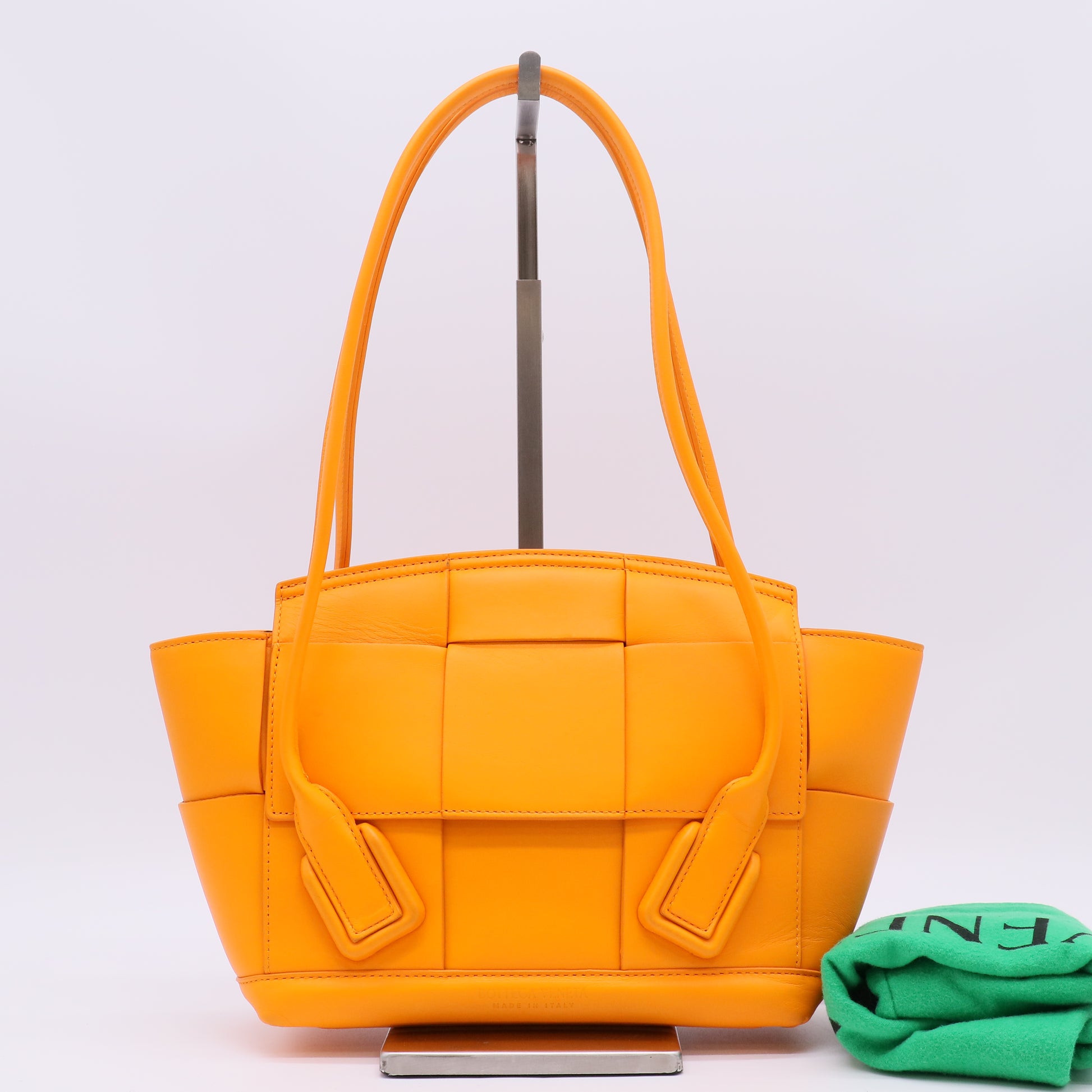 Bottega Veneta Orange Leather Arco Tote Bag twins B23619
