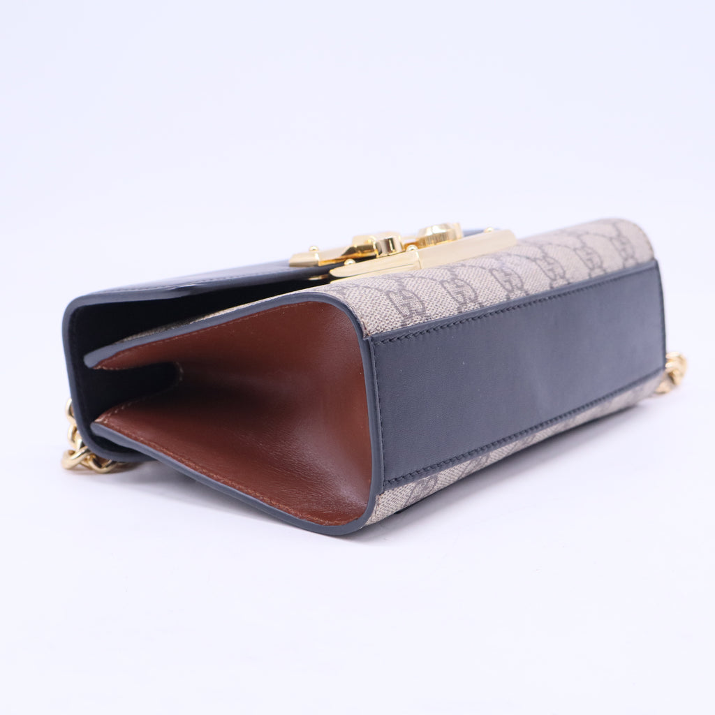 Padlock Shoulder Bag GG Coated Canvas and Leather Small B20474