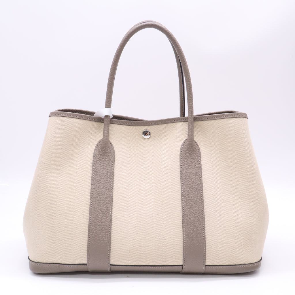Hermès Garden Party 30 Bag (TPM size) in Toile canvas and Negonda leather trim B23545