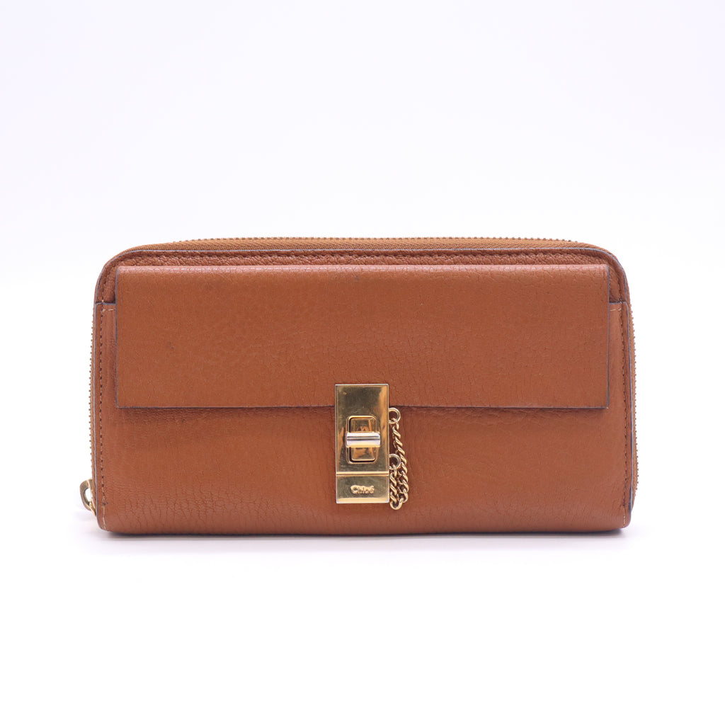 Chloé Drew Leather Zip-Around Continental Wallet Twins W23277