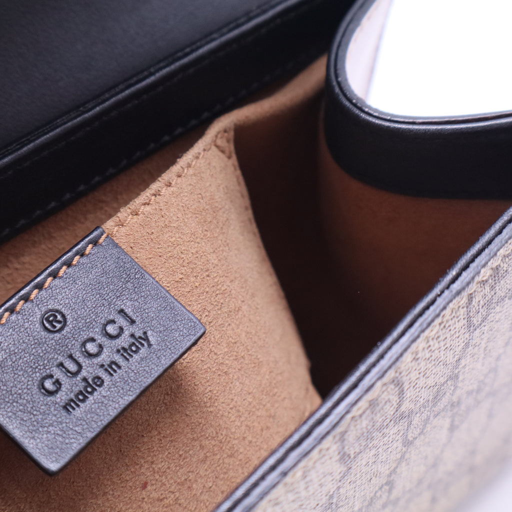 Padlock Shoulder Bag GG Coated Canvas and Leather Small B20474