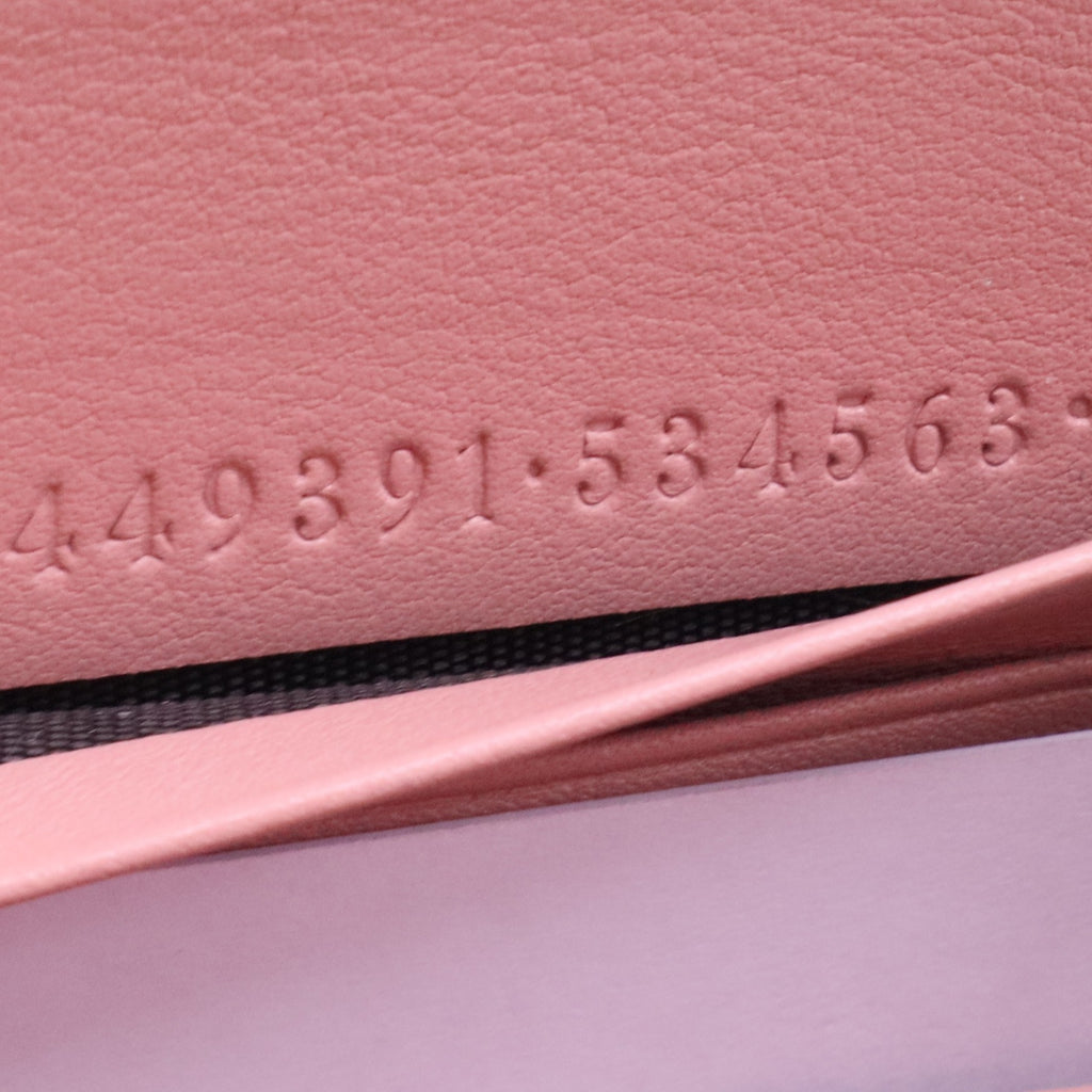 Pink Microguccissima Leather Zip Around Wallet