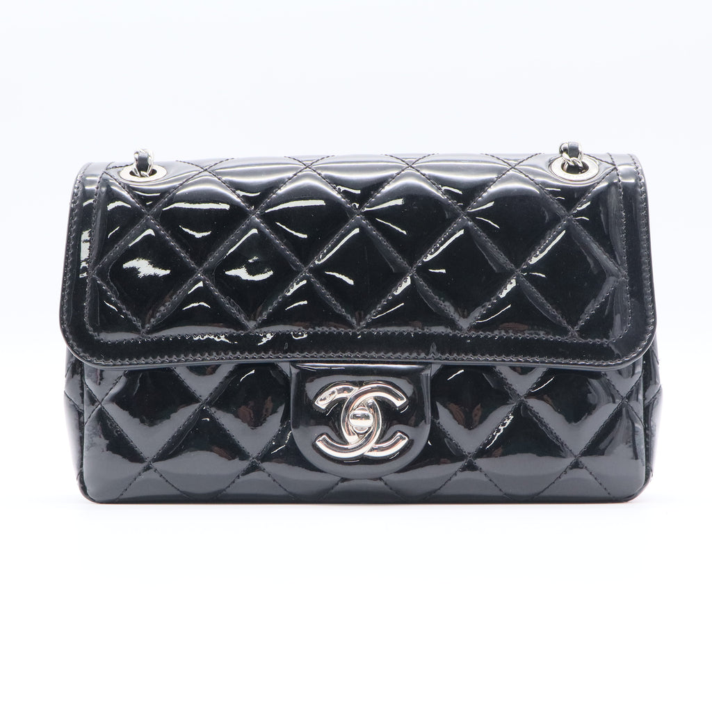 Coco Shine Flap Bag Quilted Patent Small Twins
