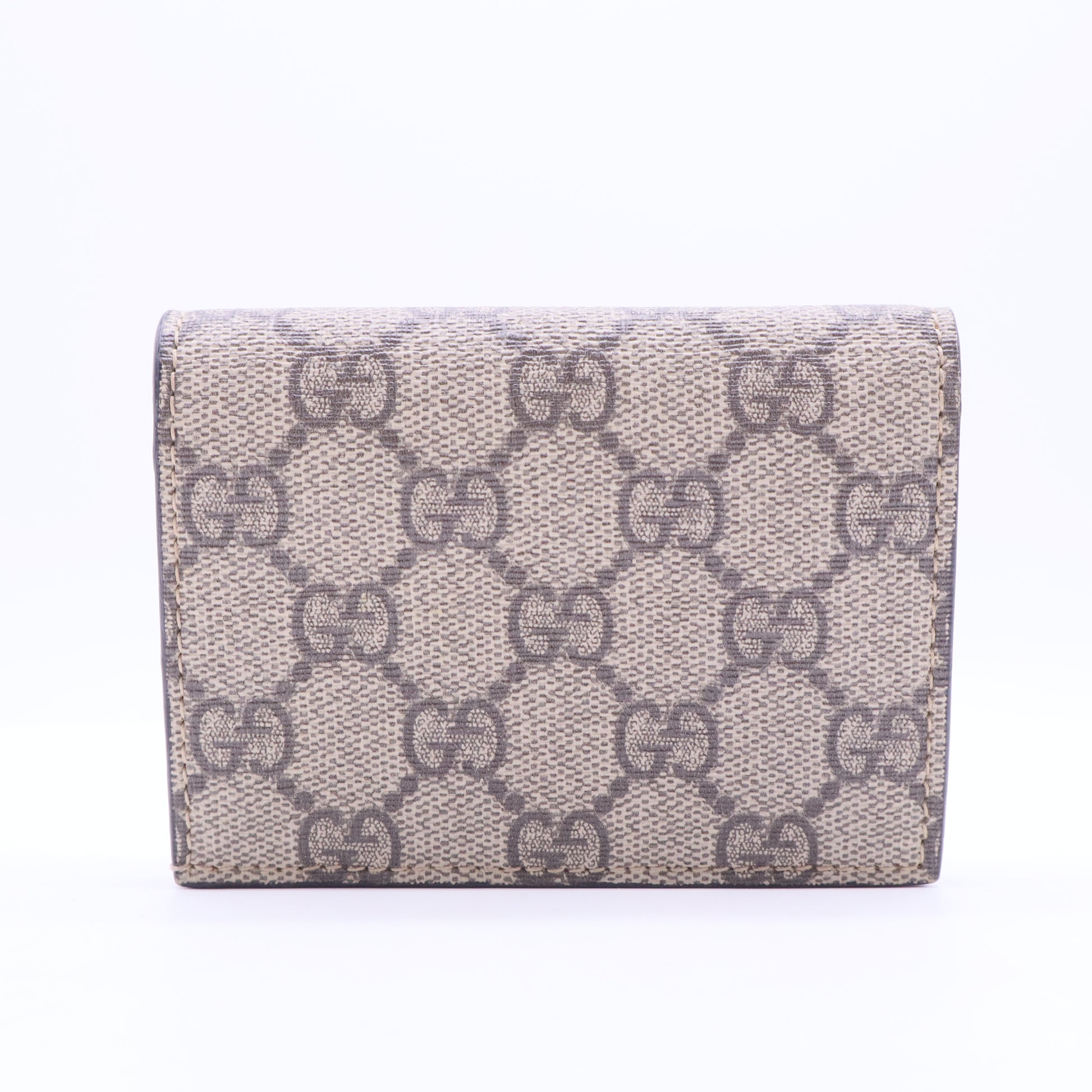 GG Supreme Monogram Cherry Embellished Card Case Wallet Hibiscus Red W11301