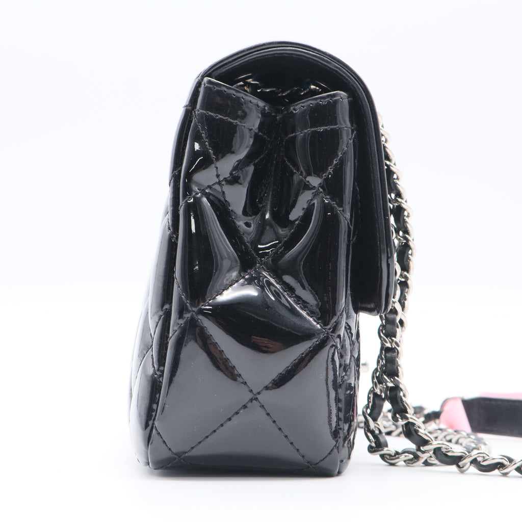 Coco Shine Flap Bag Quilted Patent Small Twins