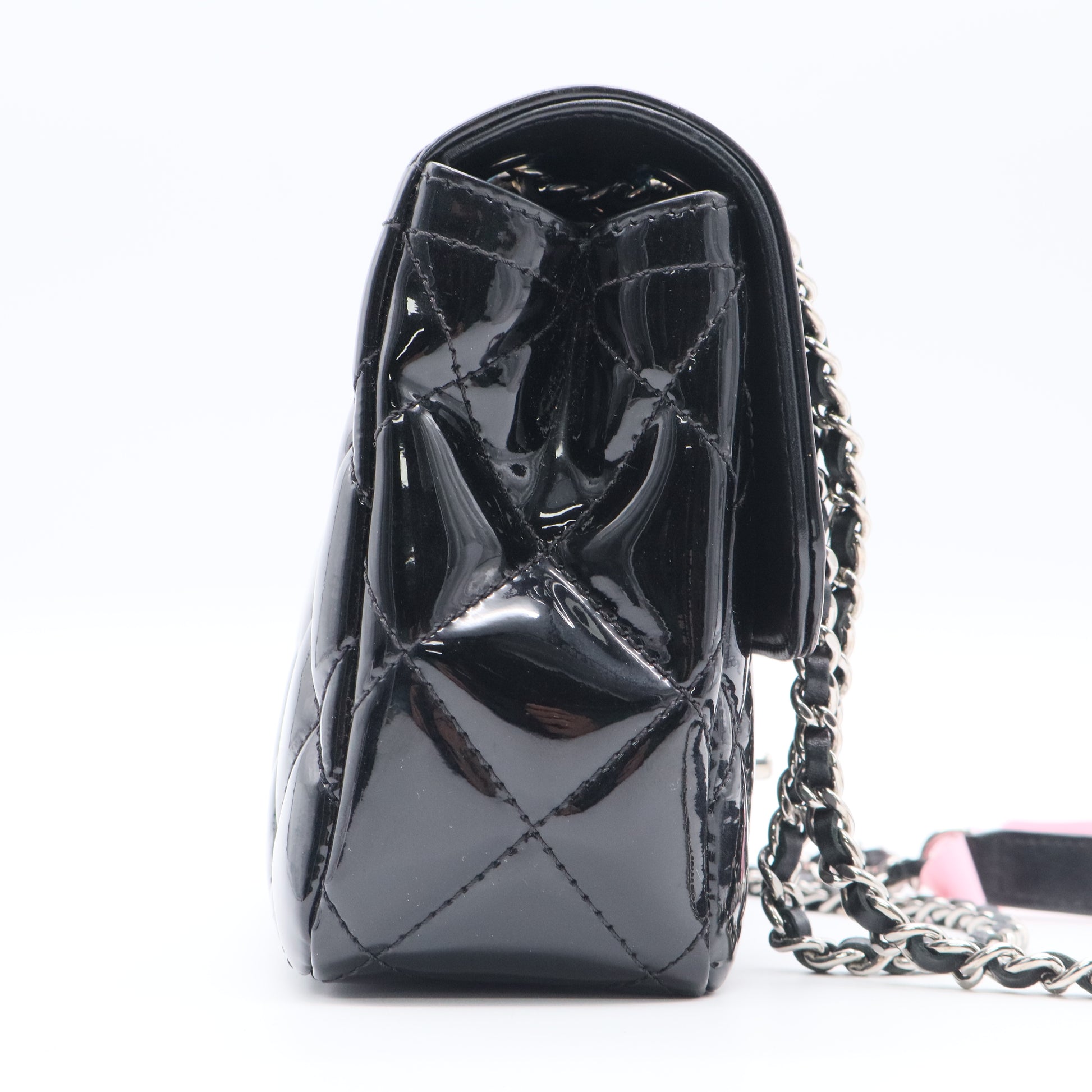 Coco Shine Flap Bag Quilted Patent Small Twins