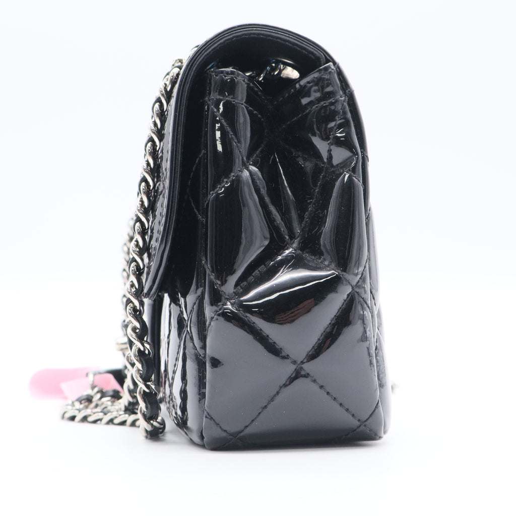 Coco Shine Flap Bag Quilted Patent Small Twins