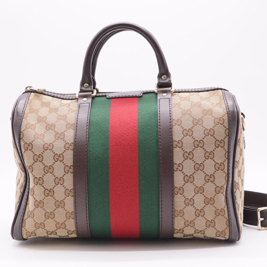 Vintage Web Boston Bag GG Canvas Medium