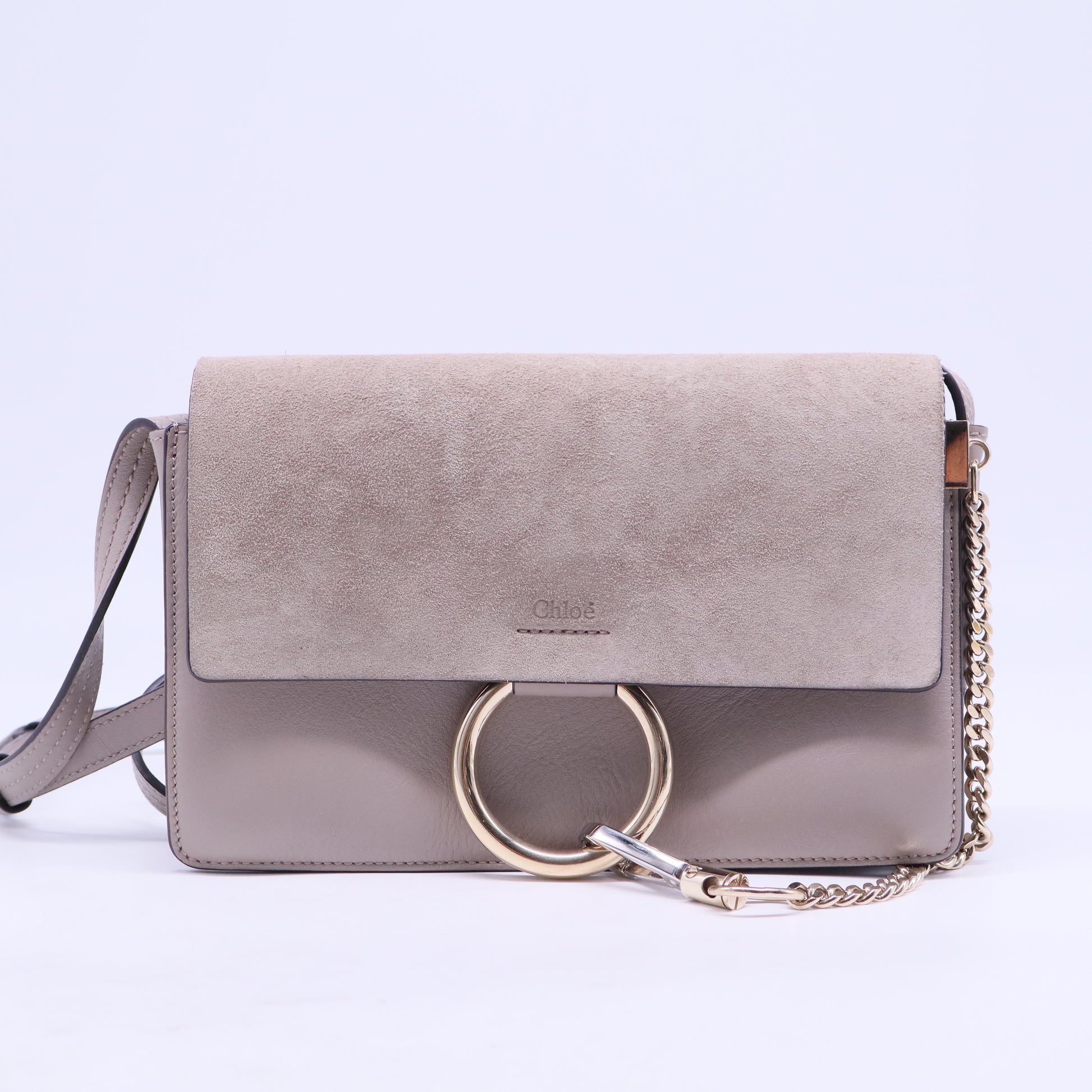 Faye Shoulder Bag Leather and Suede Small B20661