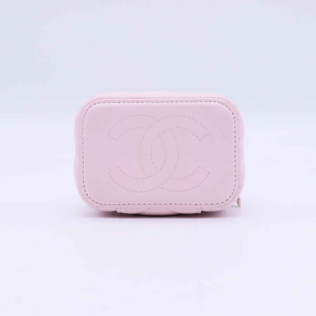 Classic Vanity Case with Chain Quilted Caviar Mini Twins LDJ3710