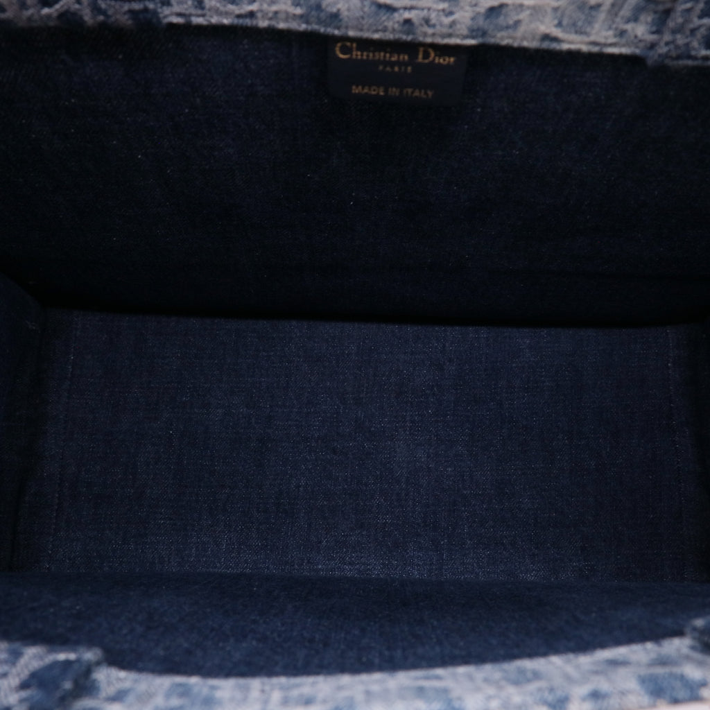 Christian Dior Oblique Denim Medium Book Tote Blue Twins LDZ604