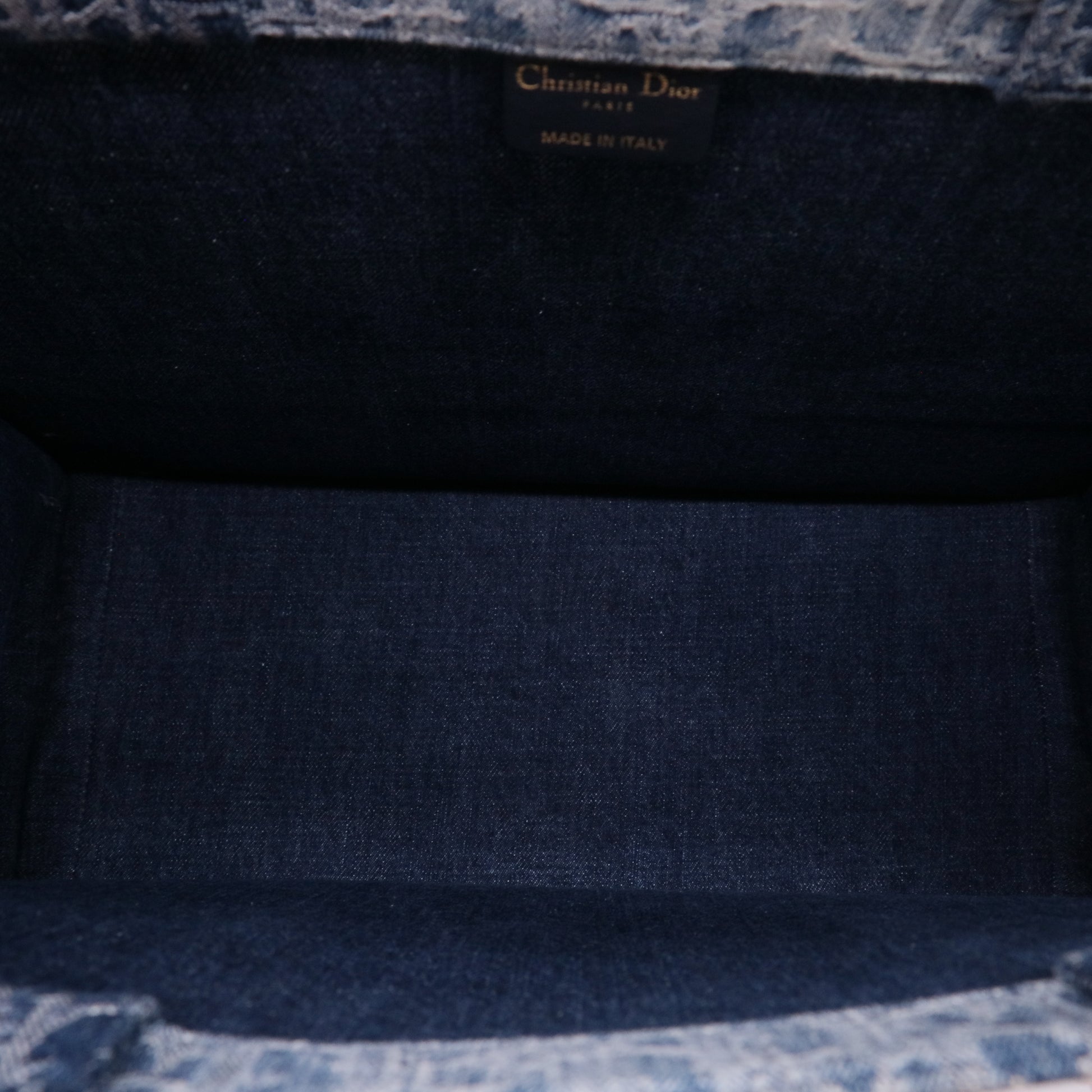 Christian Dior Oblique Denim Medium Book Tote Blue Twins LDZ604