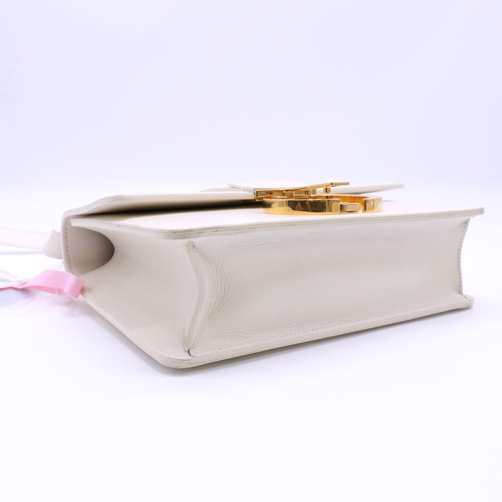 Christian Dior Box Calfskin 30 Montaigne Flap Bag Latte Twins LDJ4569