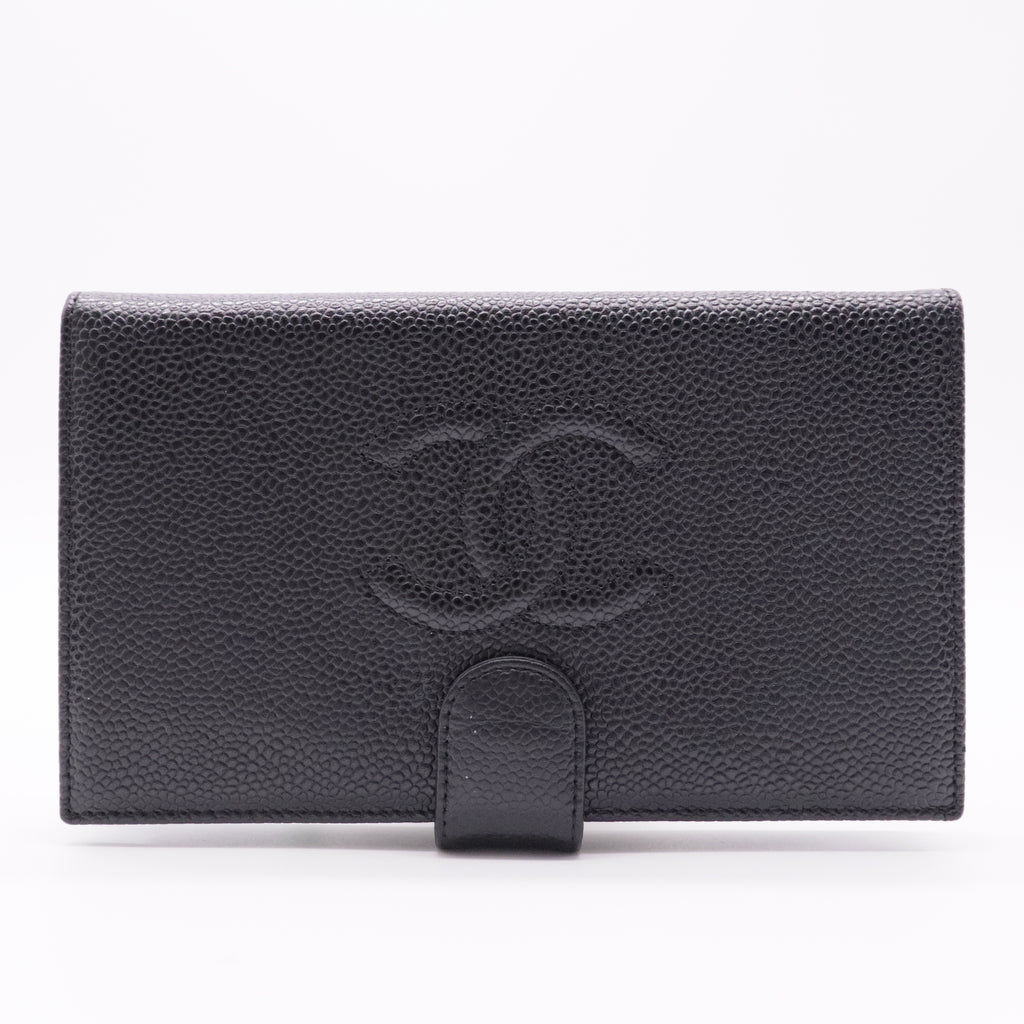 Caviar Timeless CC Zipped Pocket Wallet Black