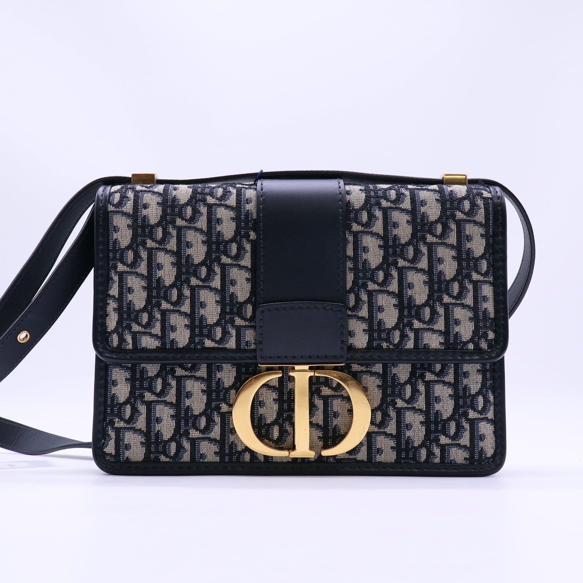 Christian Dior Blue Oblique Canvas 30 Montaigne Bag twins LDJ4587