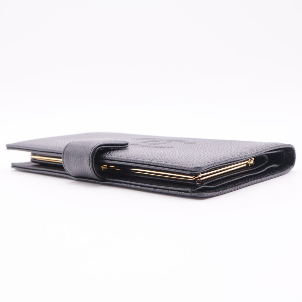 Caviar Timeless CC Zipped Pocket Wallet Black