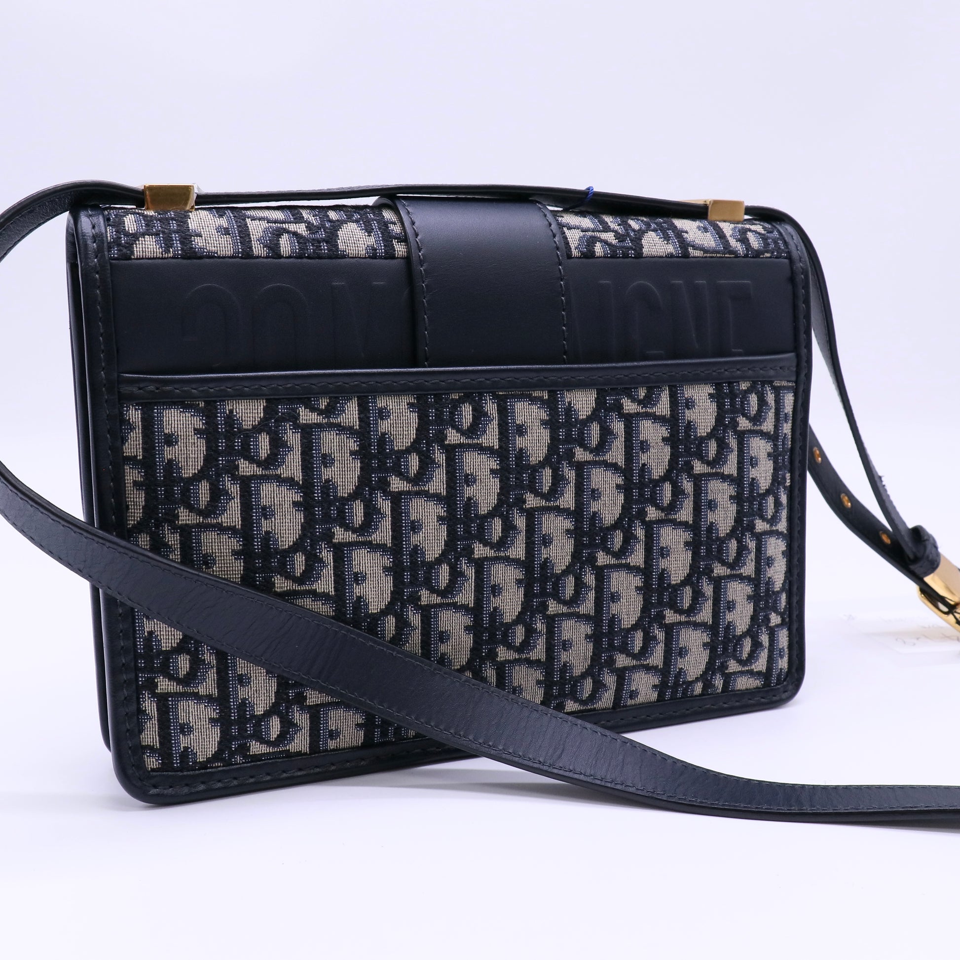 Christian Dior Blue Oblique Canvas 30 Montaigne Bag twins LDJ4587