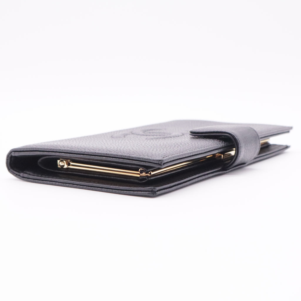 Caviar Timeless CC Zipped Pocket Wallet Black