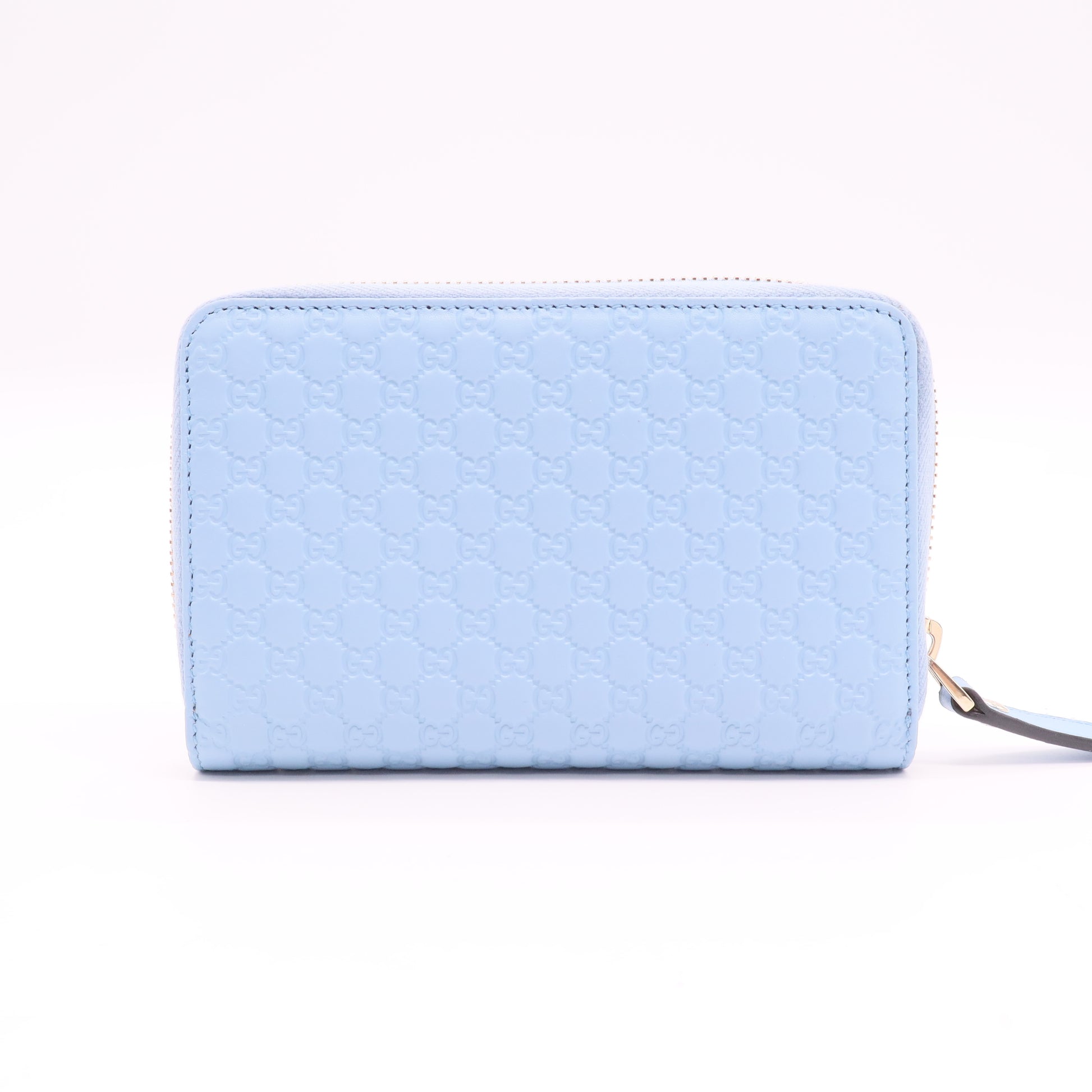 Blue Microguccissima Leather Zip Around Wallet