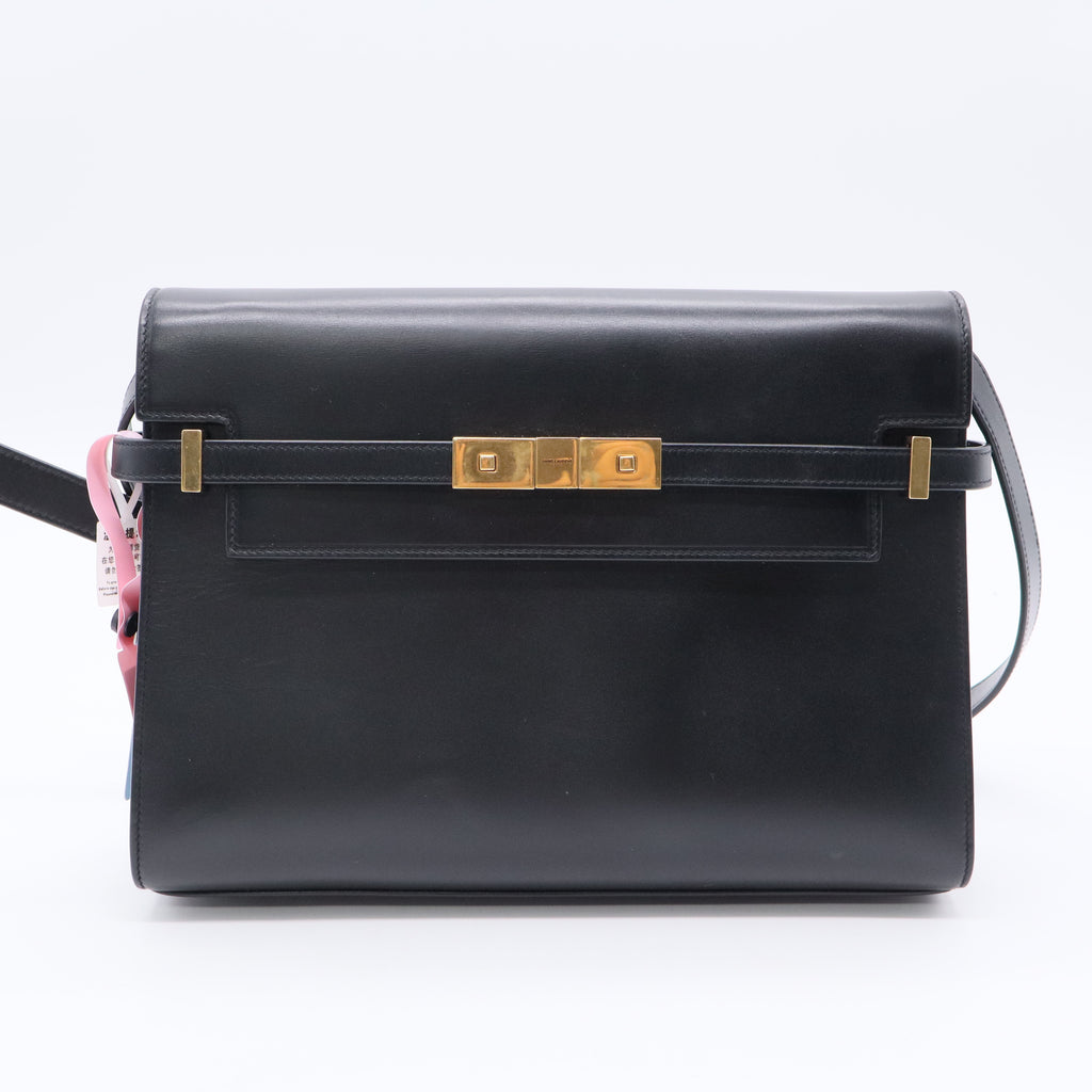 Saint Laurent Pony Hair Calfskin Manhattan Top Handle Black Twins LDJ3213