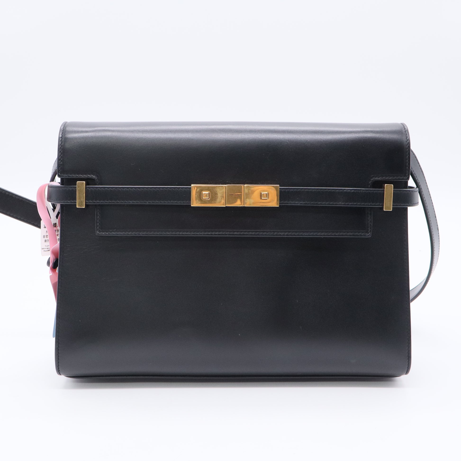 Saint Laurent Pony Hair Calfskin Manhattan Top Handle Black Twins LDJ3213