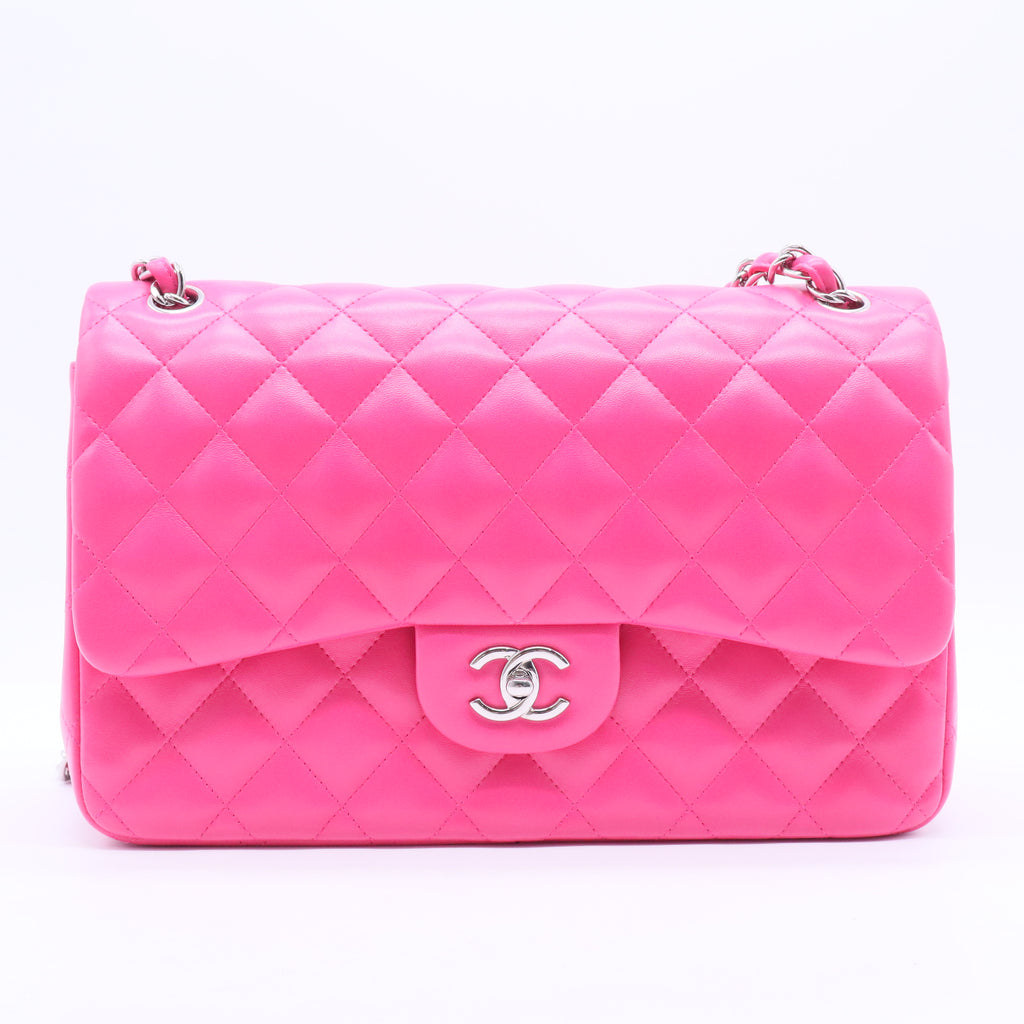 Pink Quilted Leather Jumbo Classic Double Flap Bag