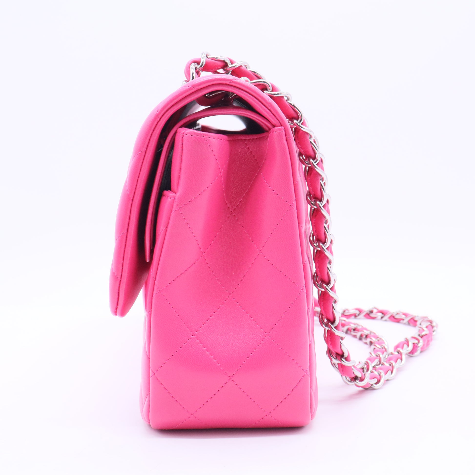 Pink Quilted Leather Jumbo Classic Double Flap Bag