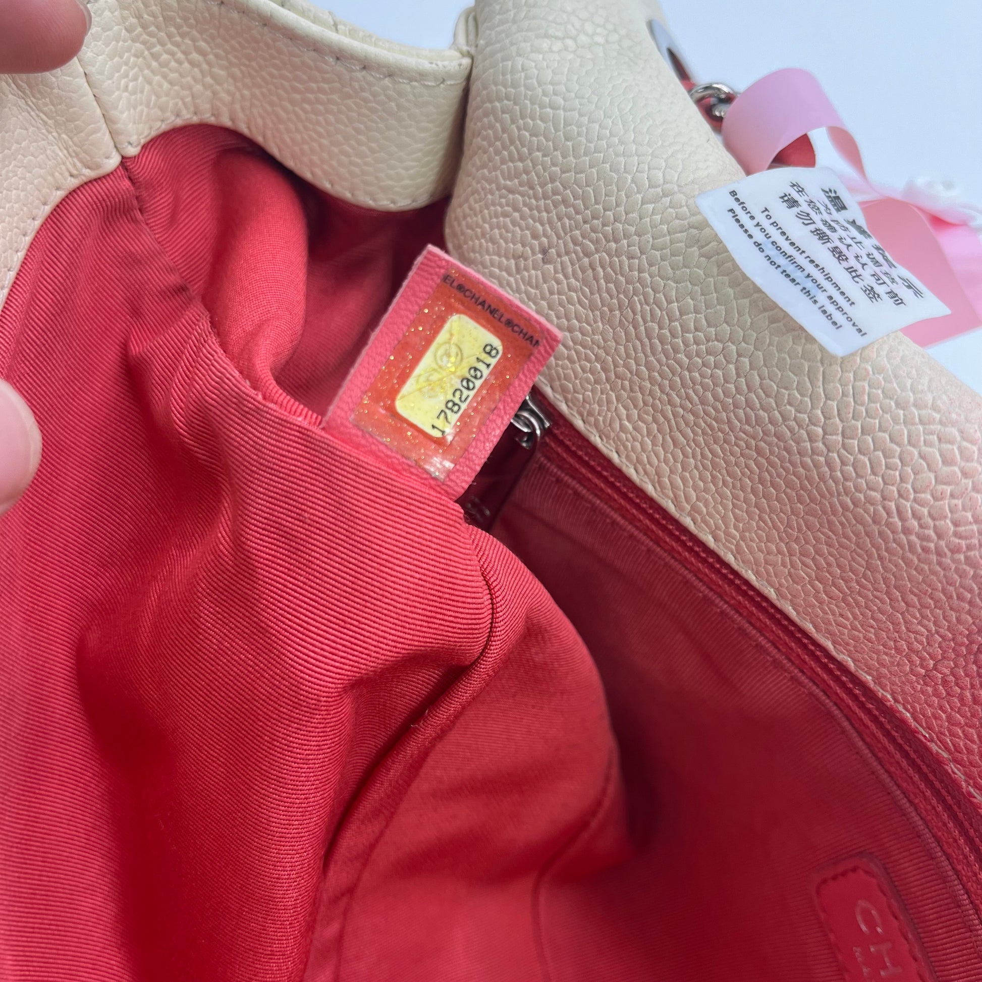 Caviar Quilted Ombre Jumbo Single Flap White Rose Pink twins