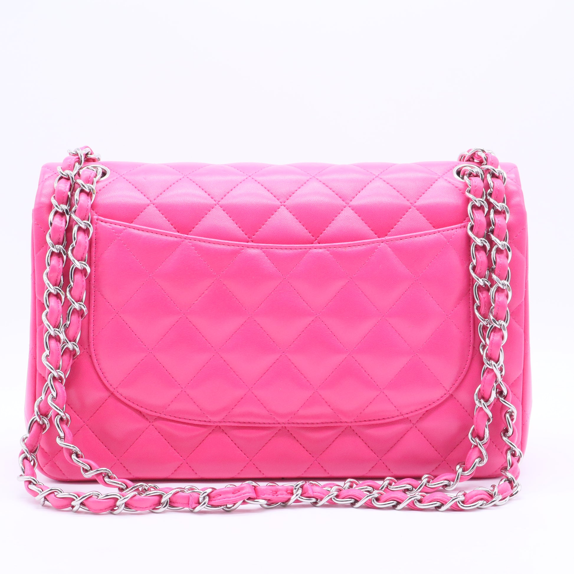 Pink Quilted Leather Jumbo Classic Double Flap Bag