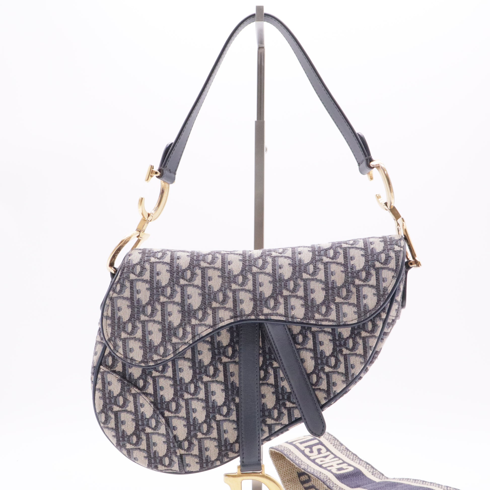 Saddle Handbag with Strap Oblique Canvas Medium