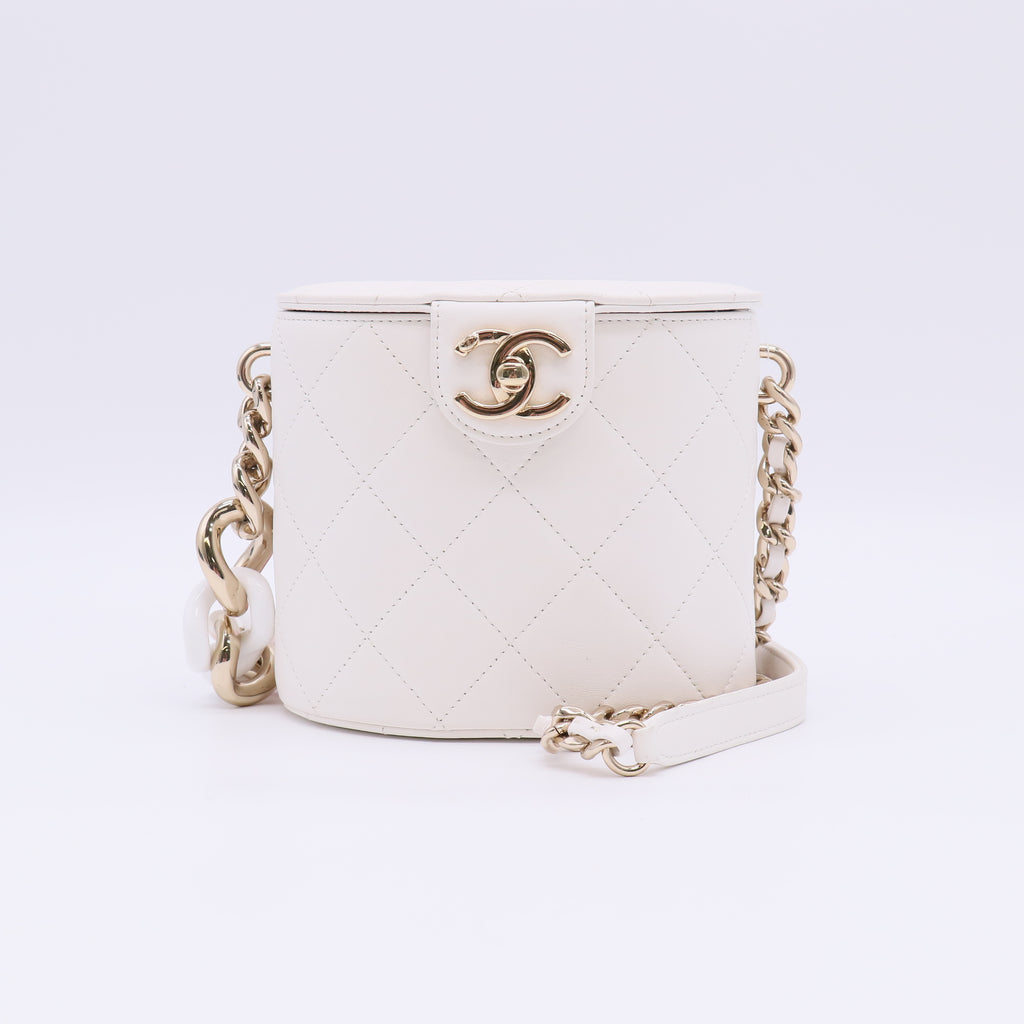 Chanel Lambskin Elegant Chain Vanity Case Twins LDJ5224
