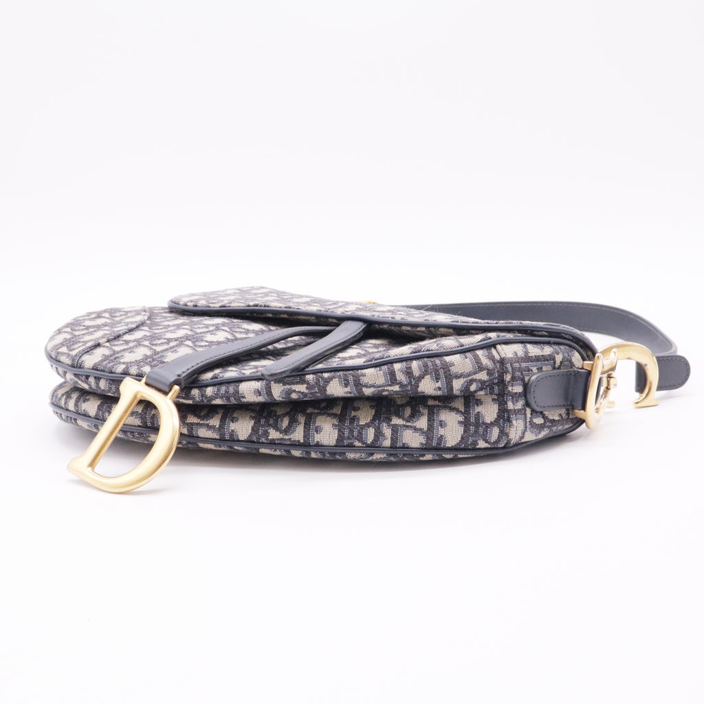 Saddle Handbag with Strap Oblique Canvas Medium