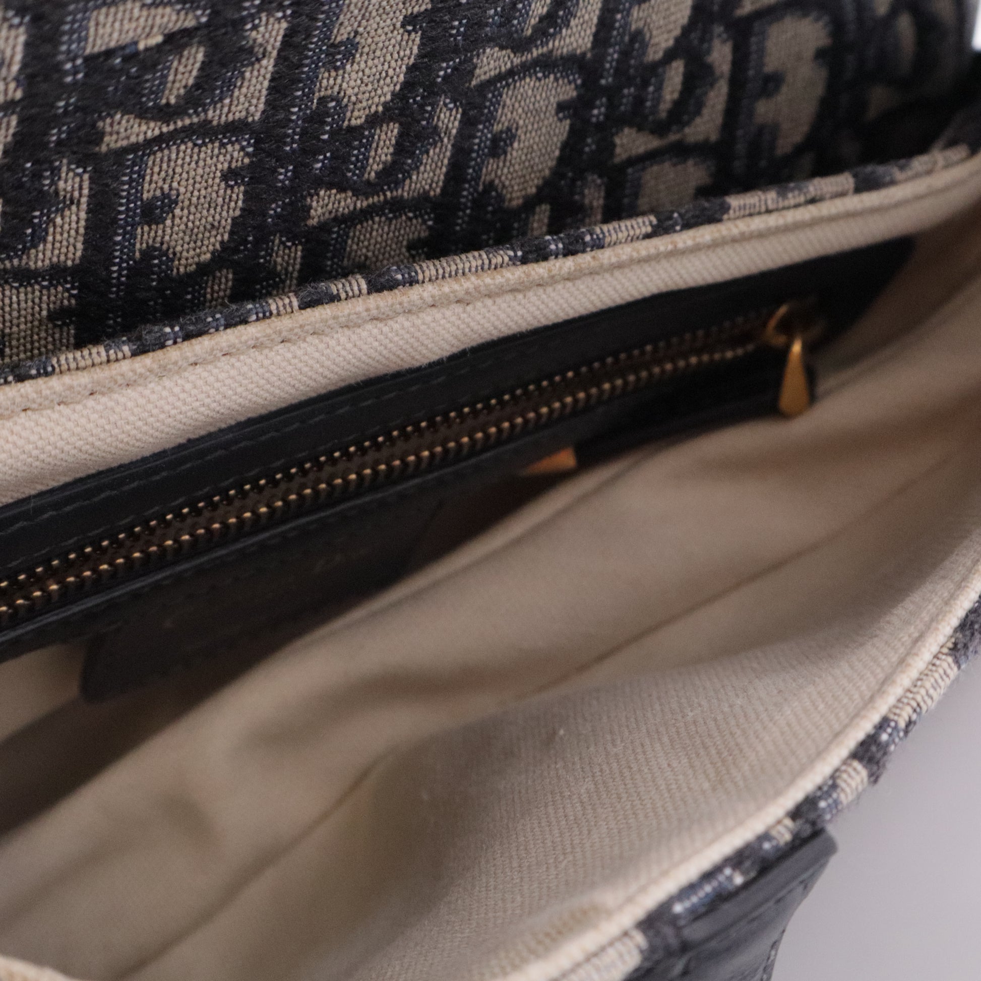 Saddle Handbag with Strap Oblique Canvas Medium