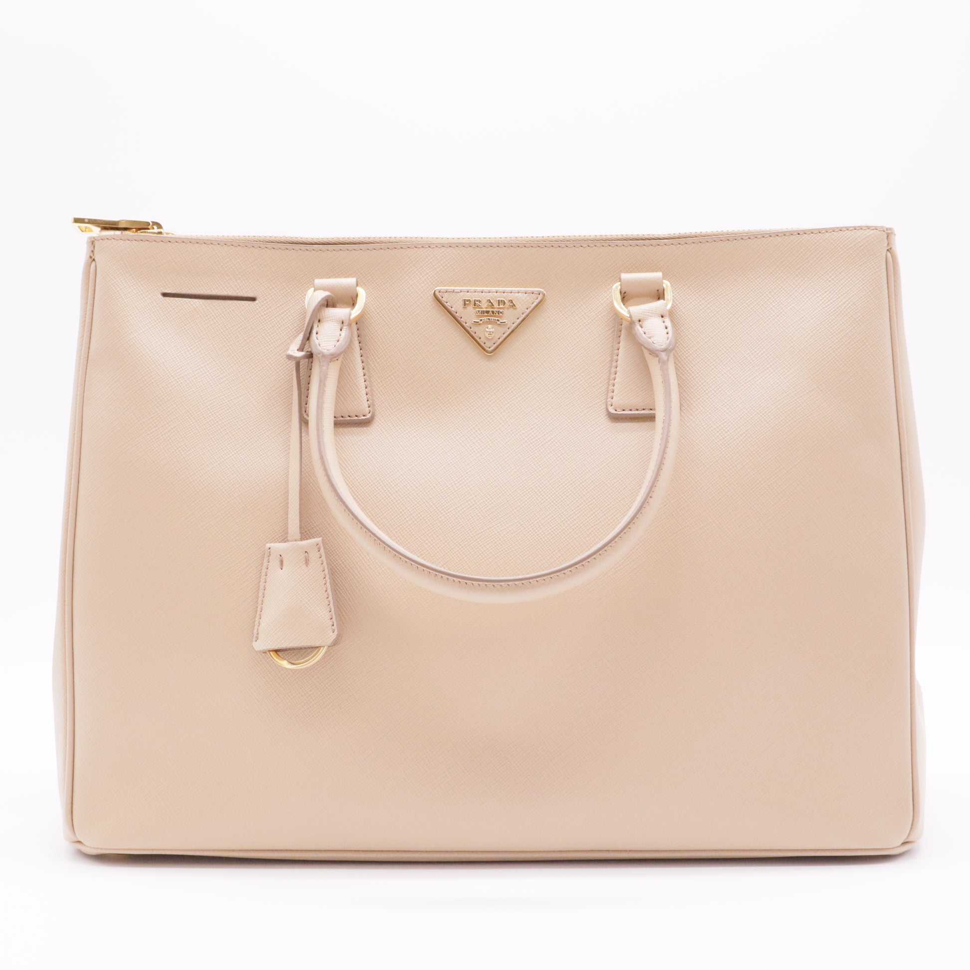 Cammeo Saffiano Lux Leather Double Zip Large Tote Bag