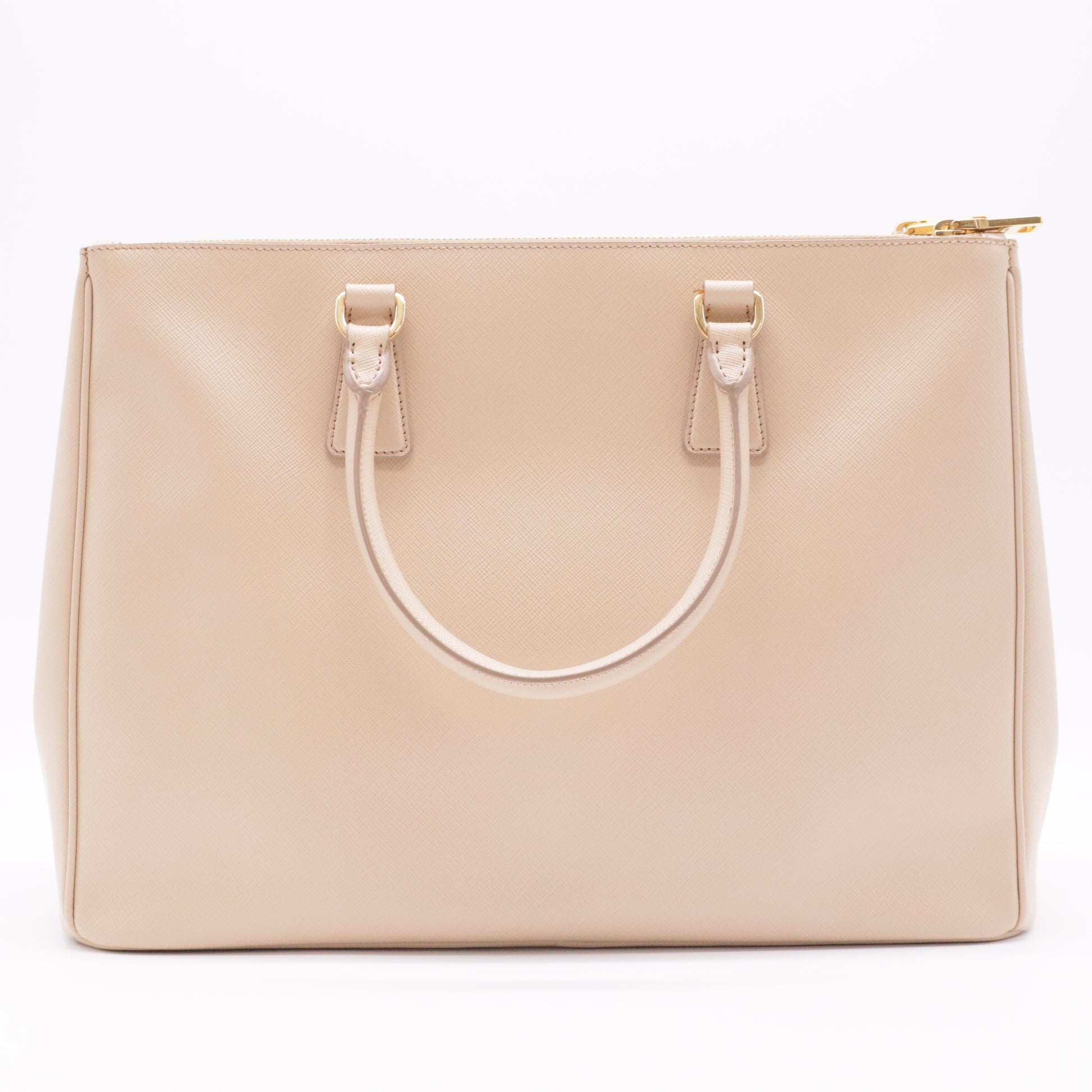Cammeo Saffiano Lux Leather Double Zip Large Tote Bag
